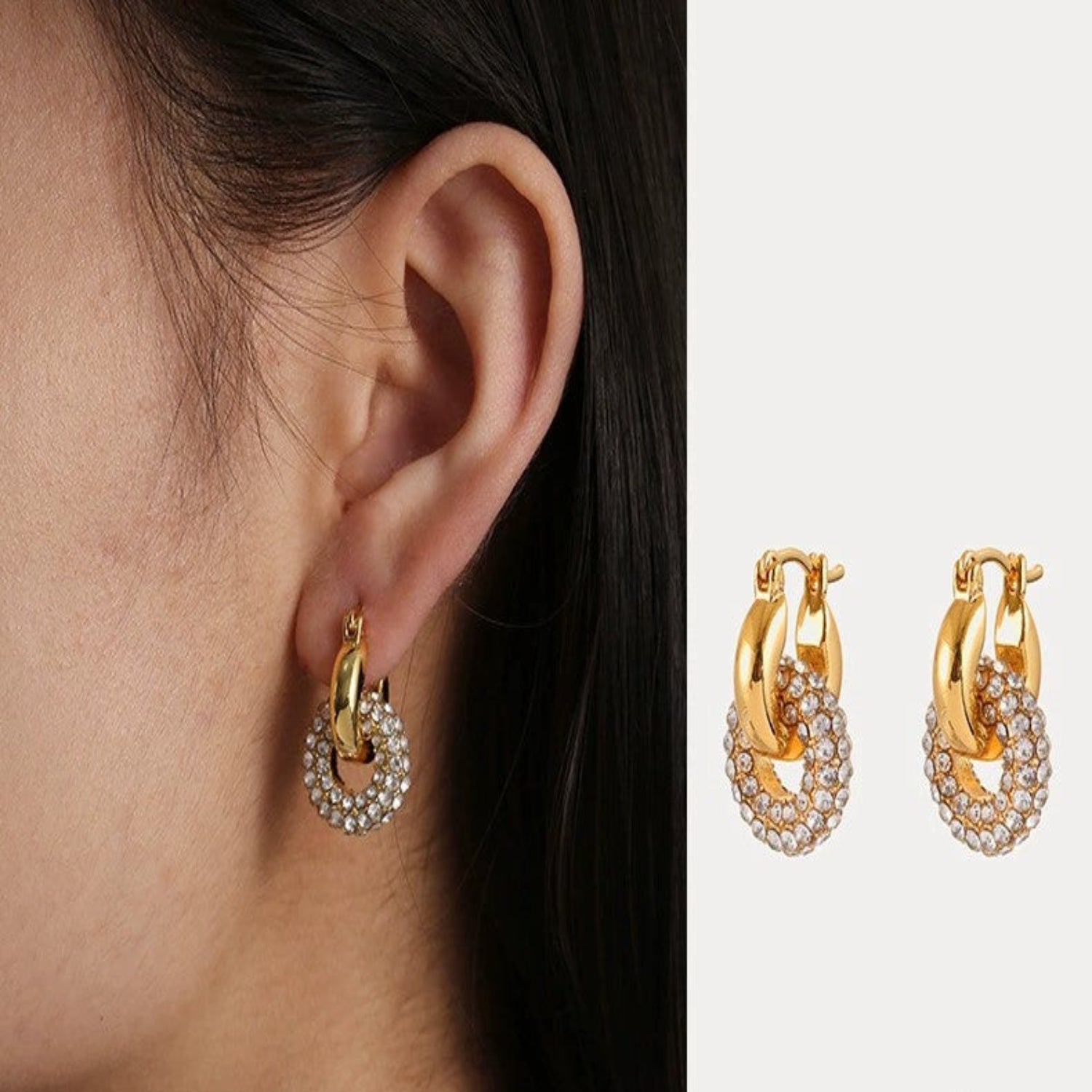 Loop Crystal Knot Hoop Earrings jlt11681