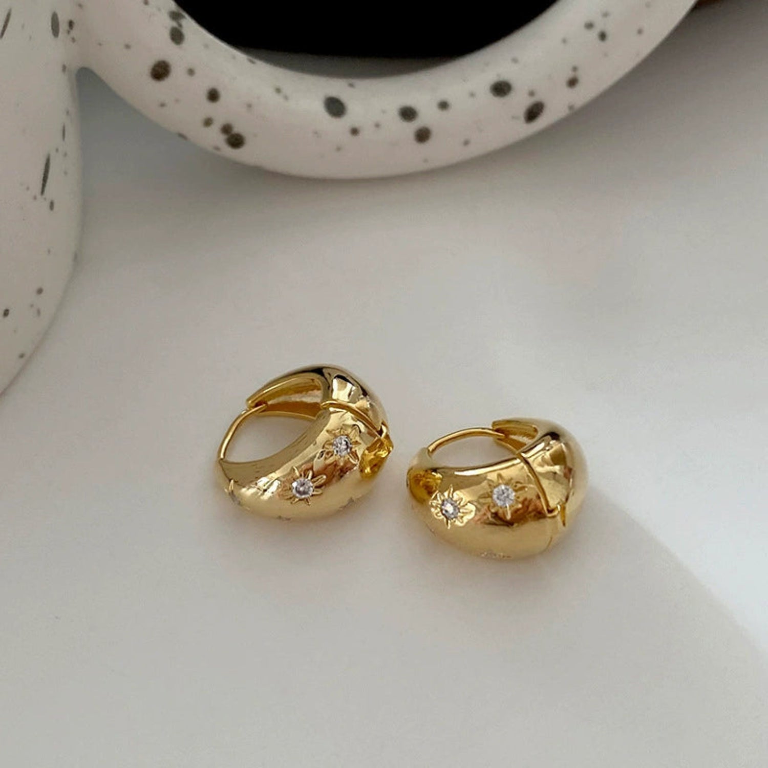 Gold Celestial Starburst Hoop Earrings JLT11965