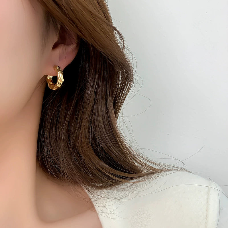 Gold Pop Hoop Earrings JLT11972
