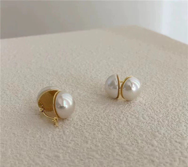 Alluring pearl hoop earrings JLT12062