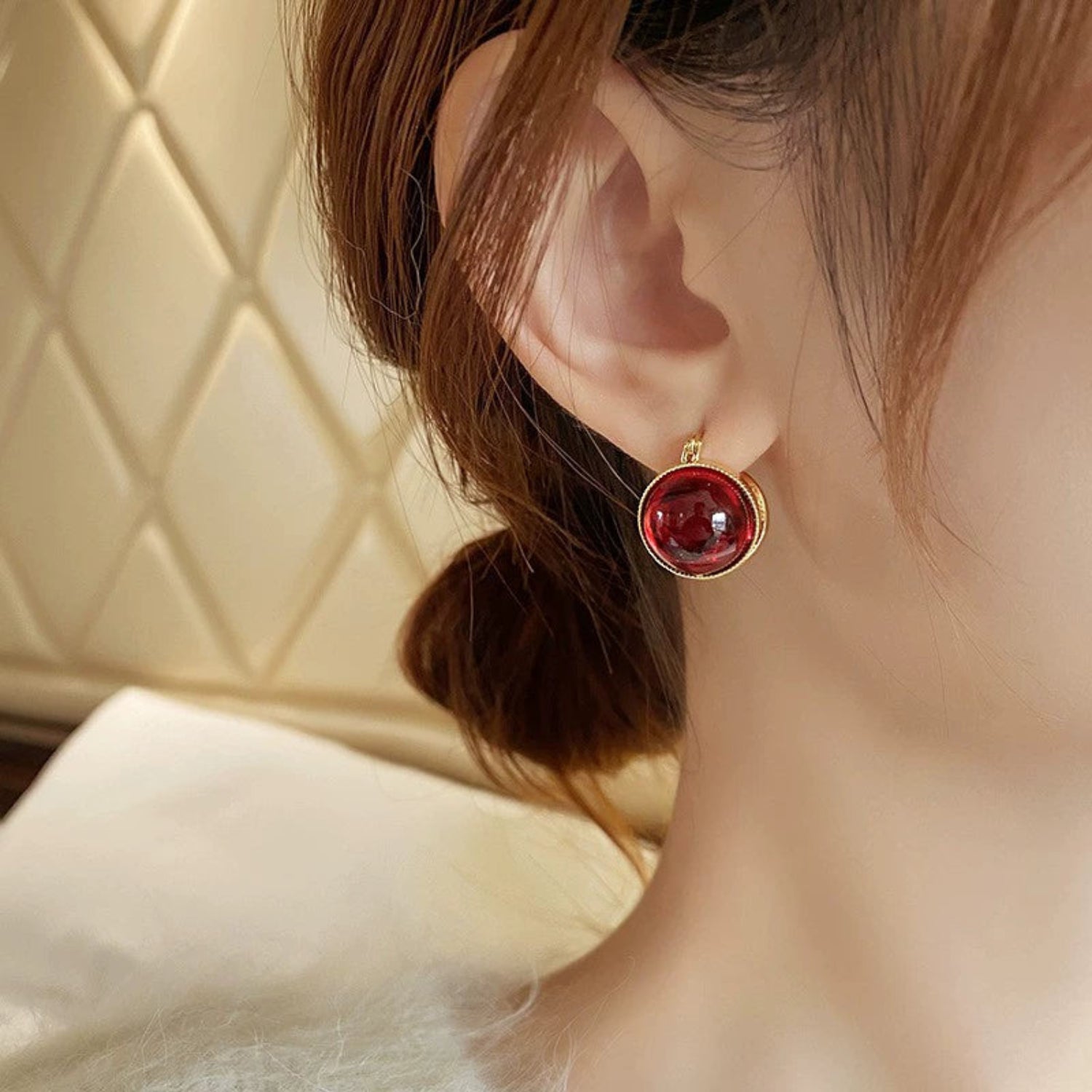 Just Lil Things Red Hoop Earrings jlt12063