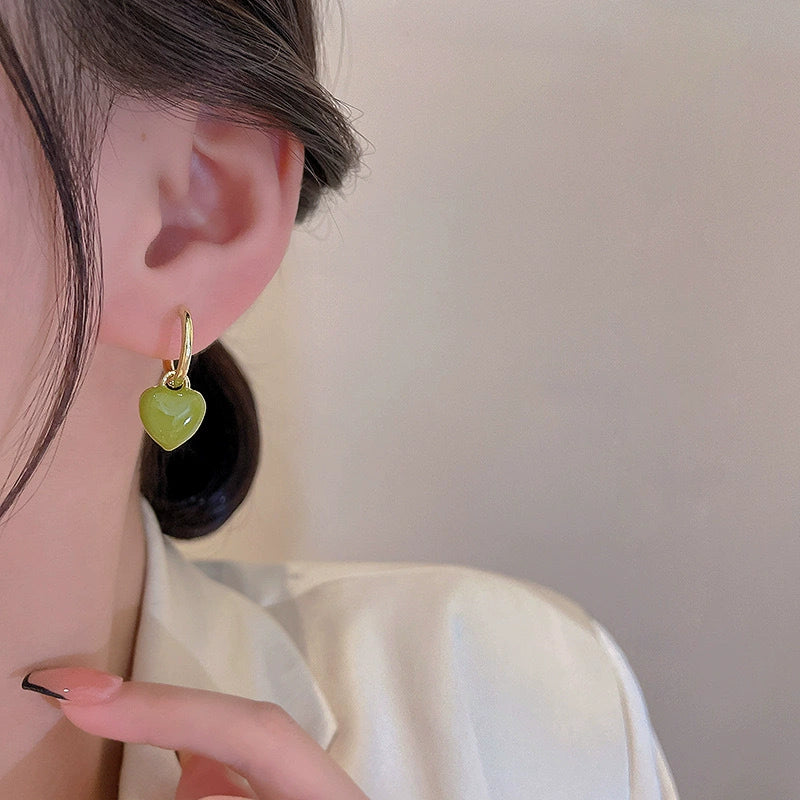 Just Lil Things Green Hoop Earrings jlt12089