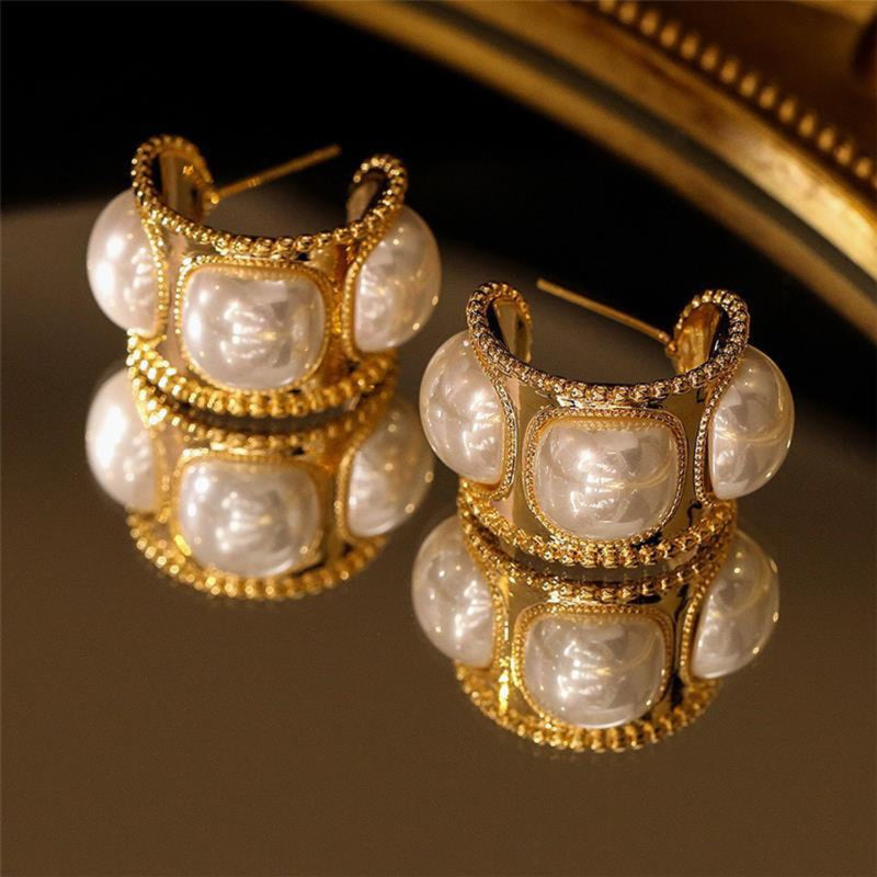 Enigmatic Luxury Pearl Fusion Hoop Earrings jlt12390