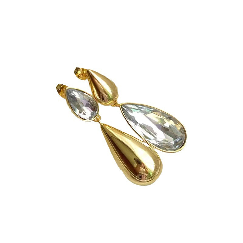 Justlilthings White and Gold Pin Earrings