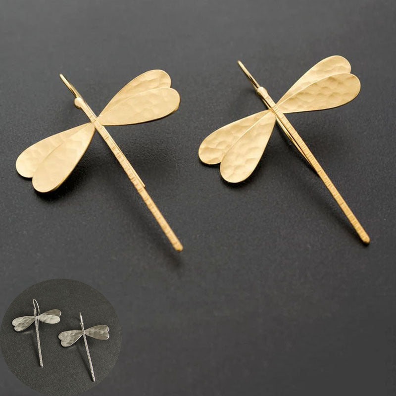 Dragonfly Textured Drop Earrings JLT12788