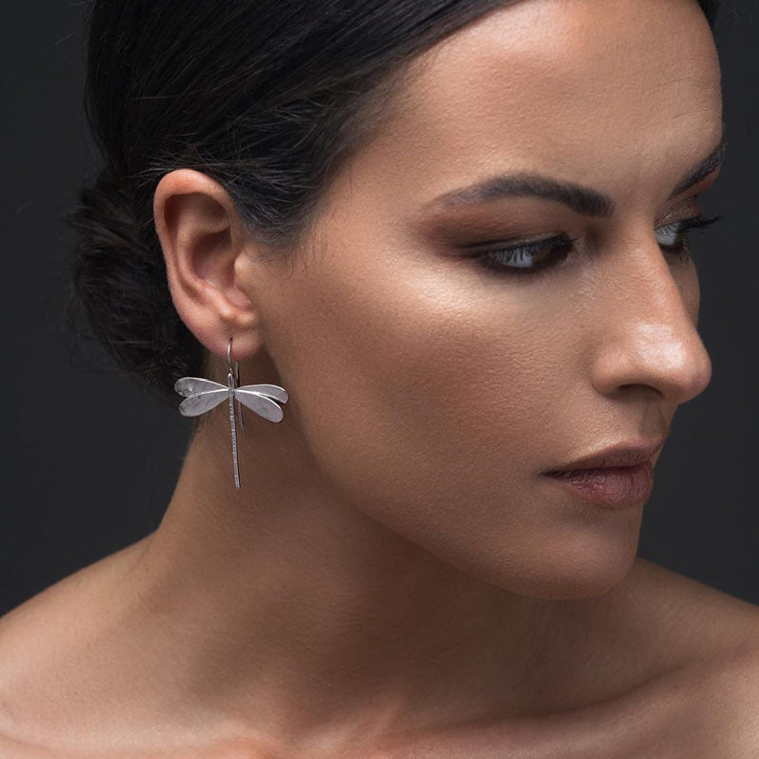 Dragonfly Silver Drop Earrings JLT12789