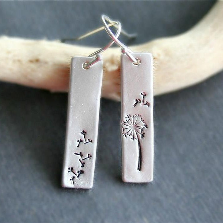 Vintage Dandelion Silver Drop Earrings JLT12805