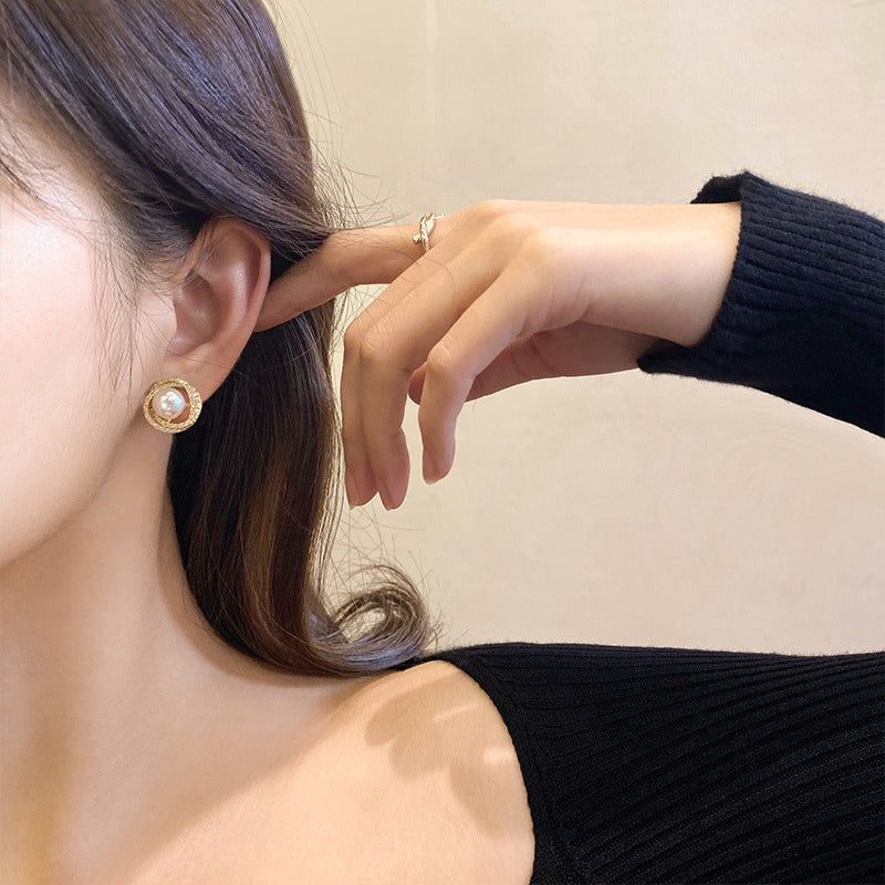 Radiant Pearl Circles Earrings JLT13037