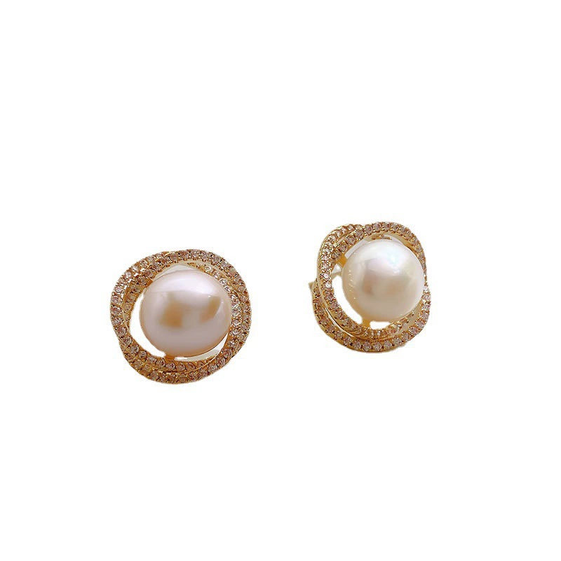 Radiant Pearl Circles Earrings JLT13037