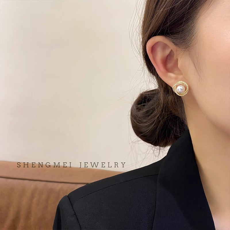 Radiant Pearl Circles Earrings JLT13037