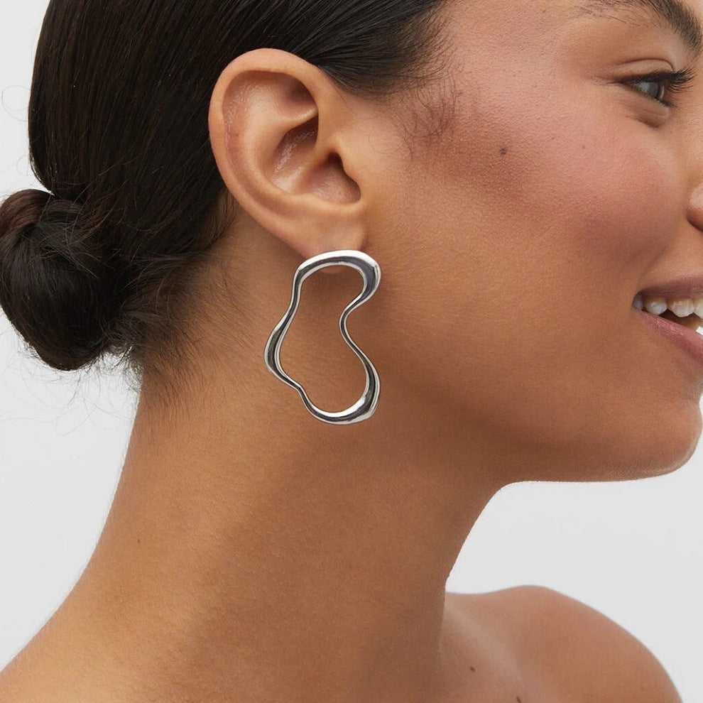 three-dimensional love earrings jlt13086