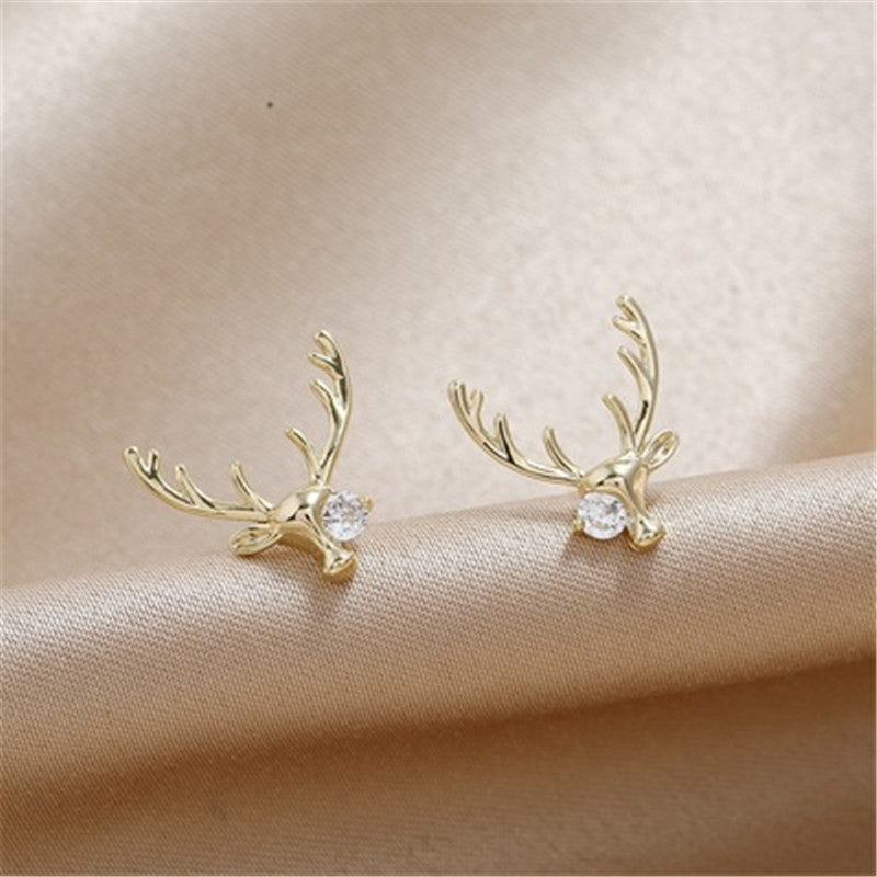 cute deer face gold earring jlt13107