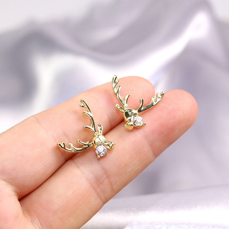 cute deer face gold earring jlt13107