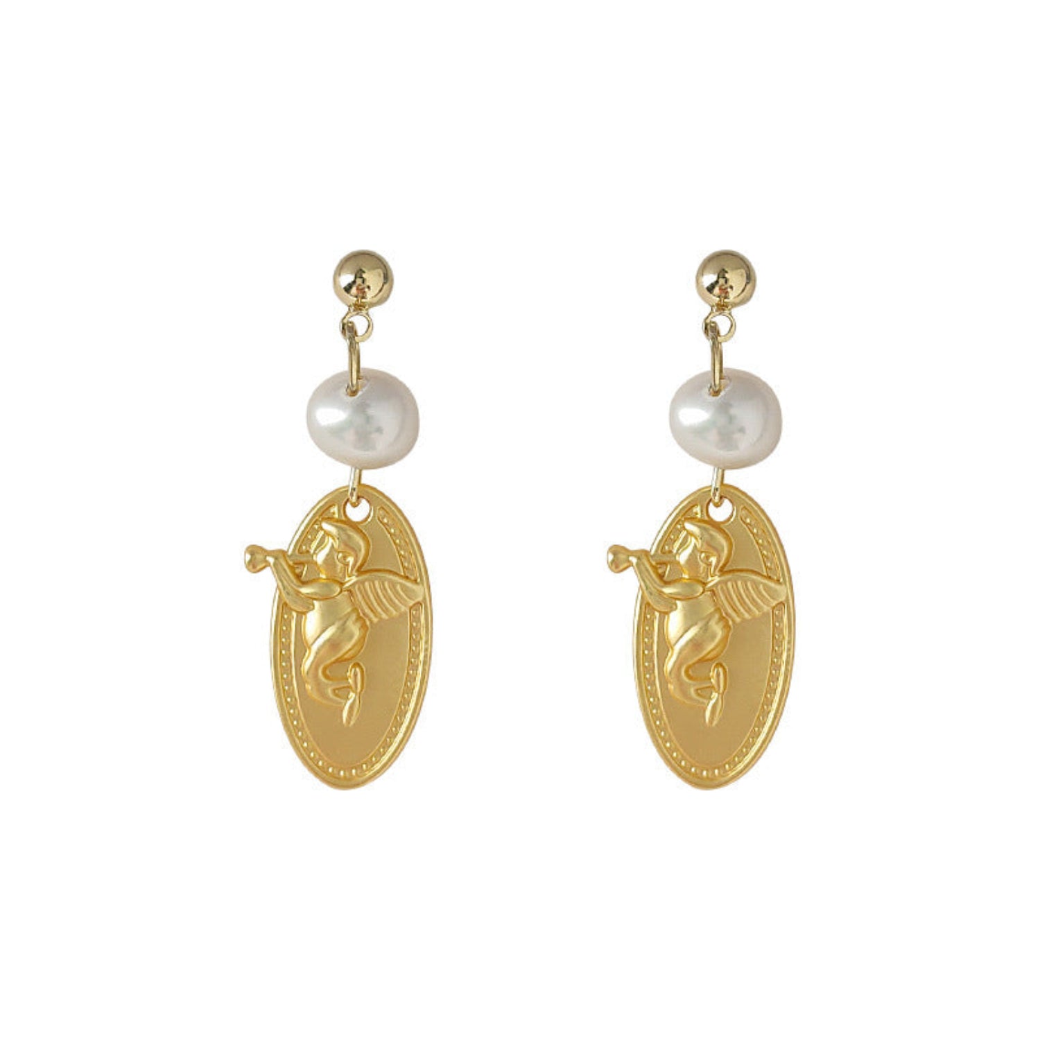Baroque shaped freshwater pearl earrings jlt13111
