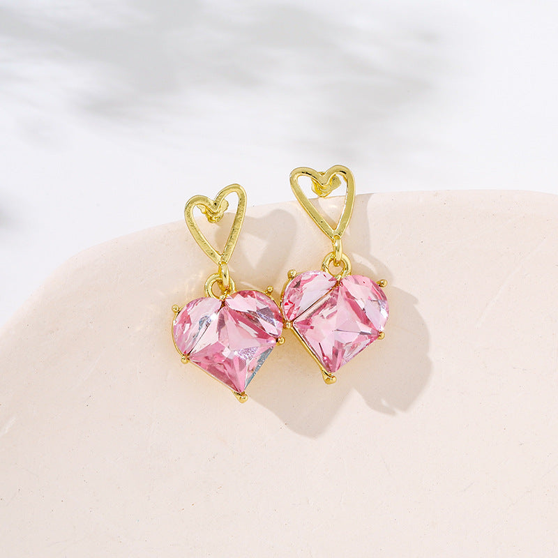Heart-shaped Crystal Super Flash Earrings jlt13128