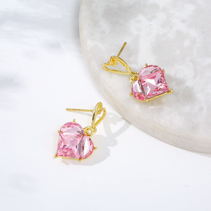 Heart-shaped Crystal Super Flash Earrings jlt13128