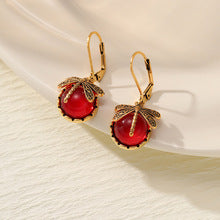 Dragonfly red Crystal Dangle Earrings jlt13136