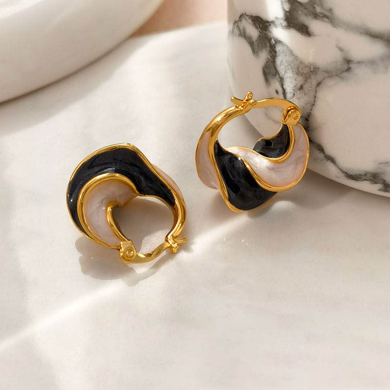 Metal teardrop earrings jlt13169