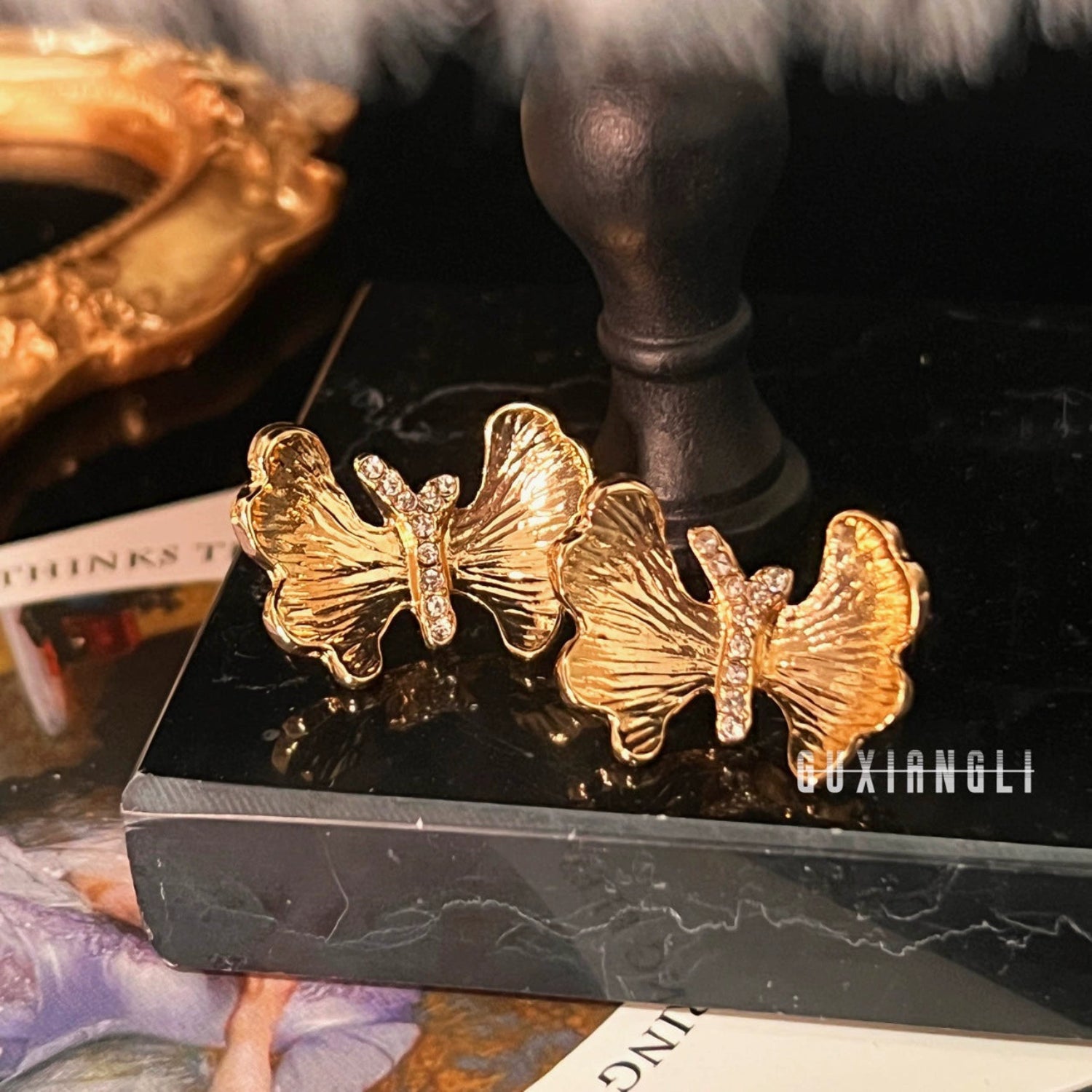 Flicker shinny butterfly earrings jlt13172
