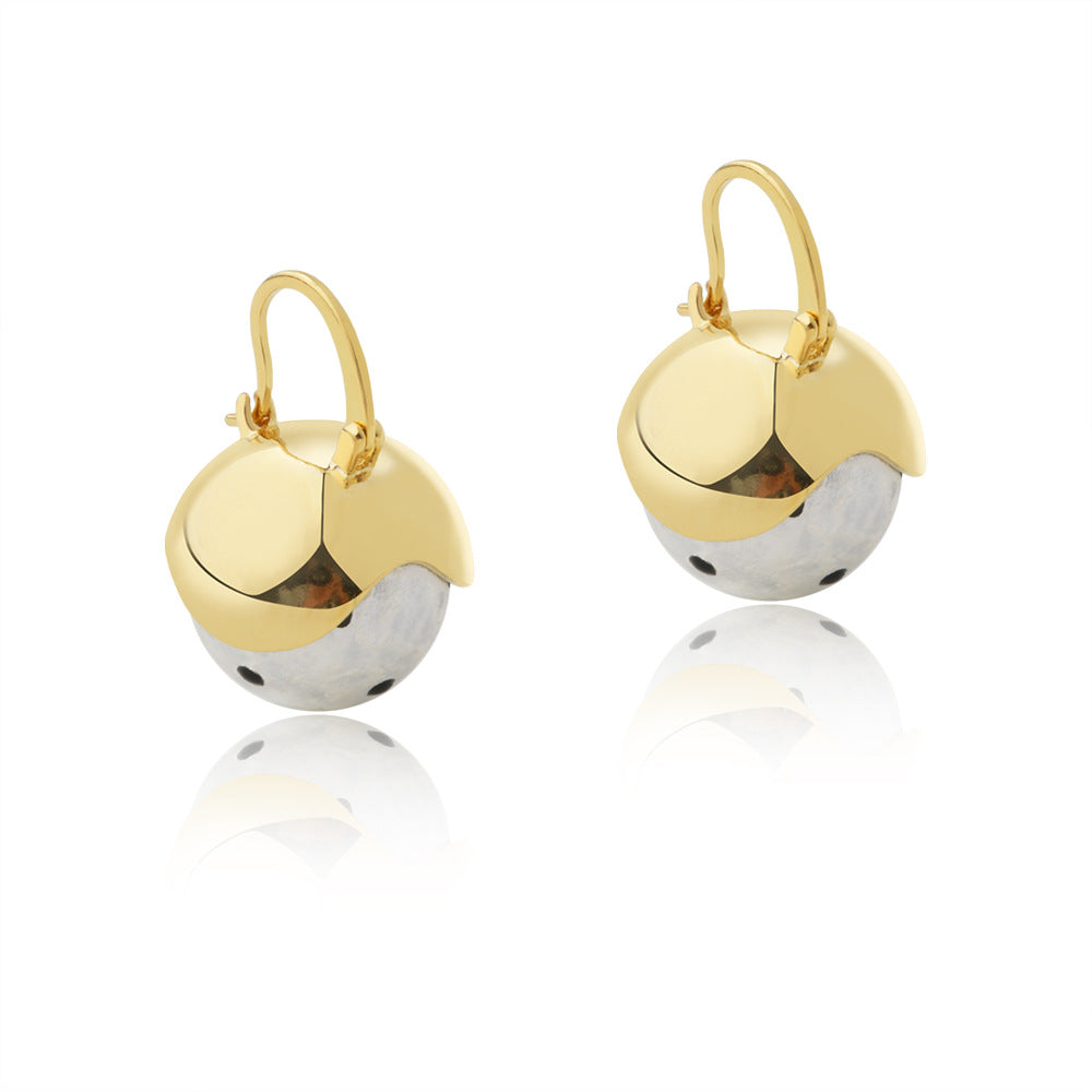 polka dot cotton beads pearl earrings jlt13175