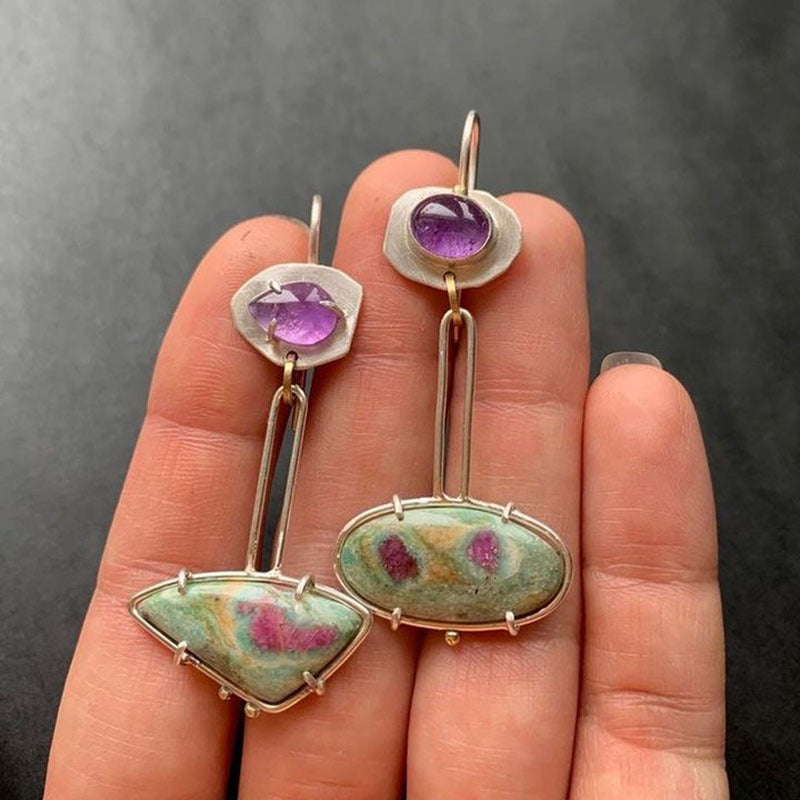 Unique Geometric Enamel Earrings JLT13181
