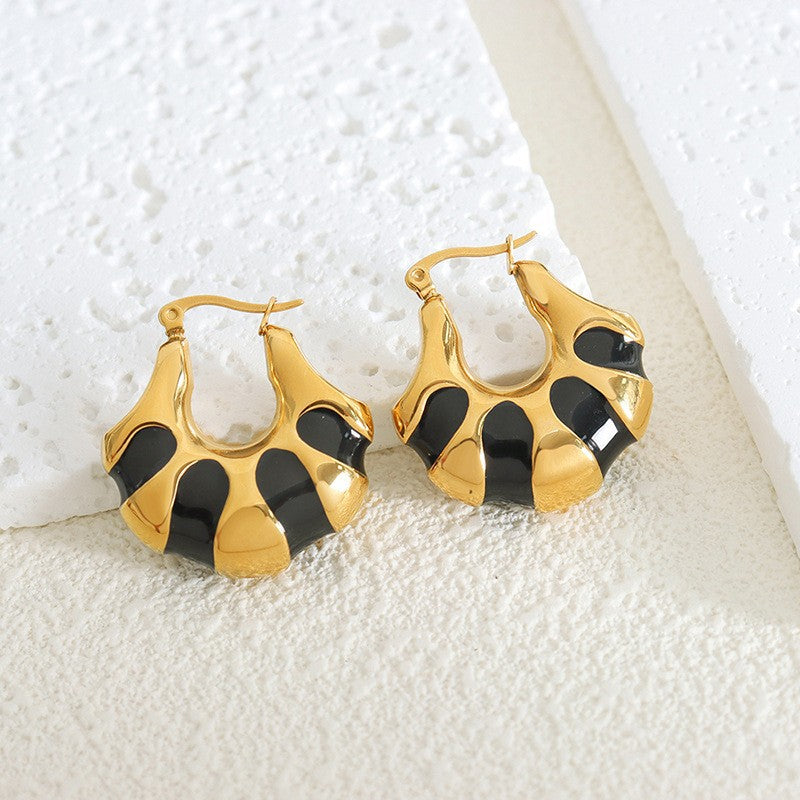 Black enamel earrings jlt13199