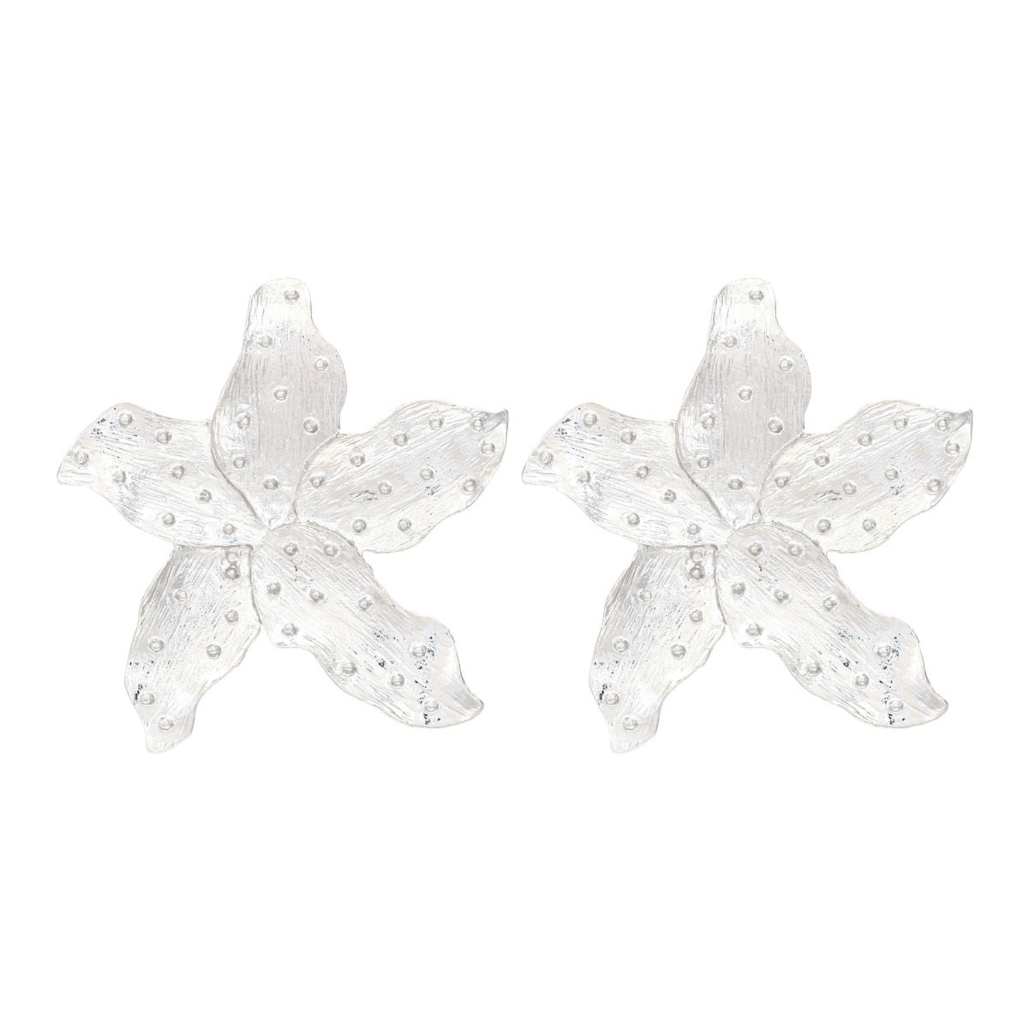 Coral Star Silver Statement Earrings JLT13268