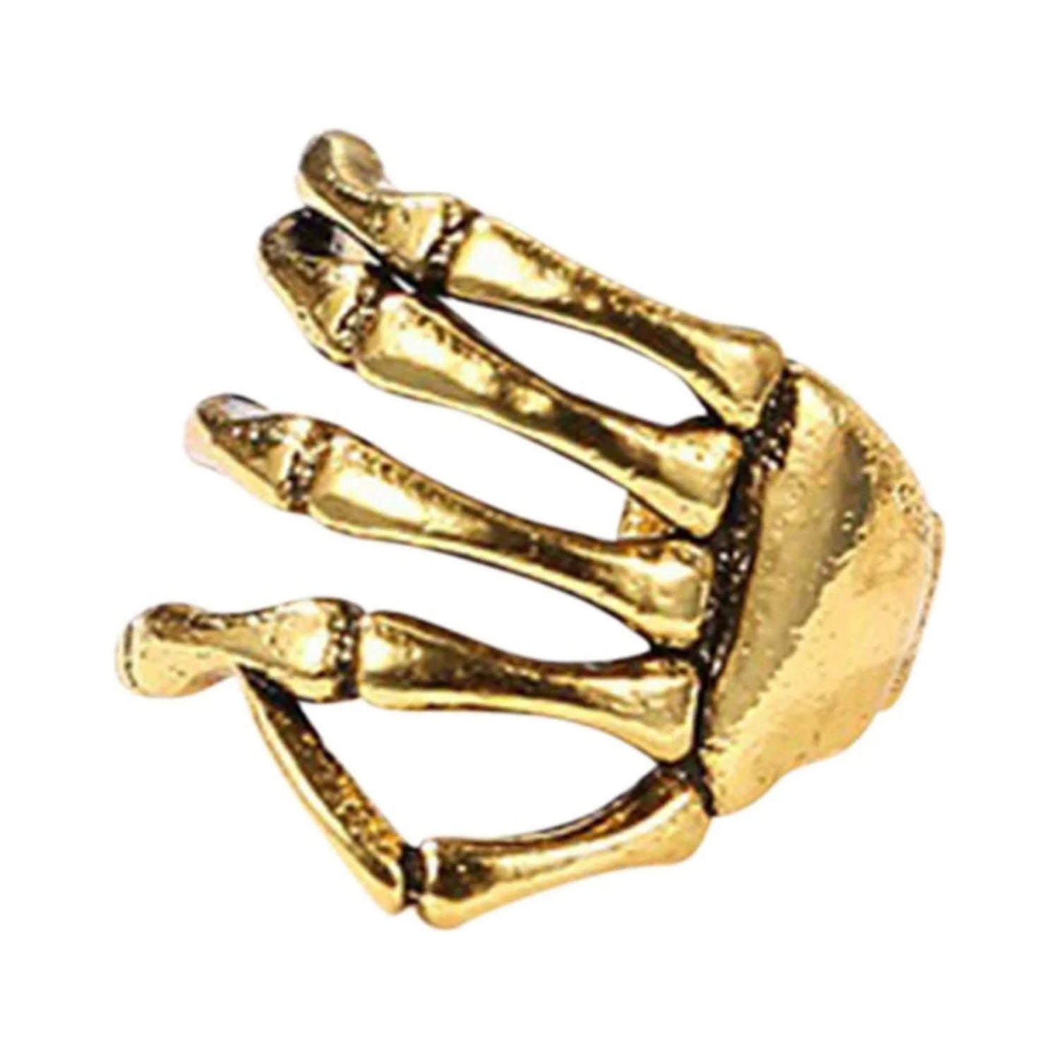 Just Lil Things Skeleton Hand Ear Cuff – Adjustable No-Piercing Claw Grip Design jlt13309