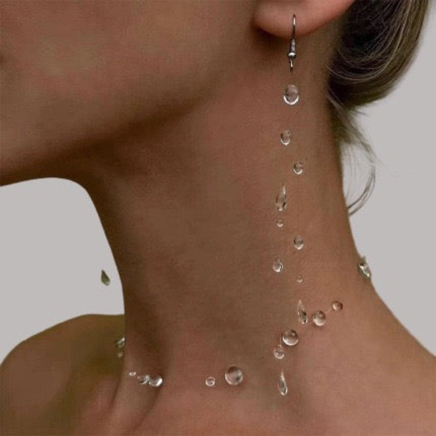 Just Lil Things Crystal Cascade Drop Earrings – Long Thread Design with Floating Beads jlt13311