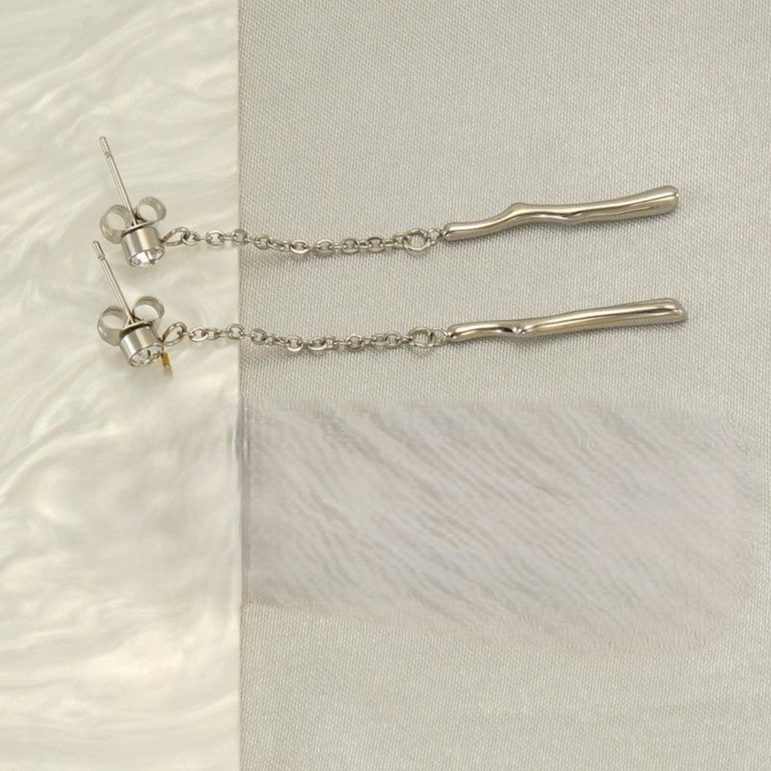 Just Lil Things Silver Grace Drop Chain Earrings jlt13369