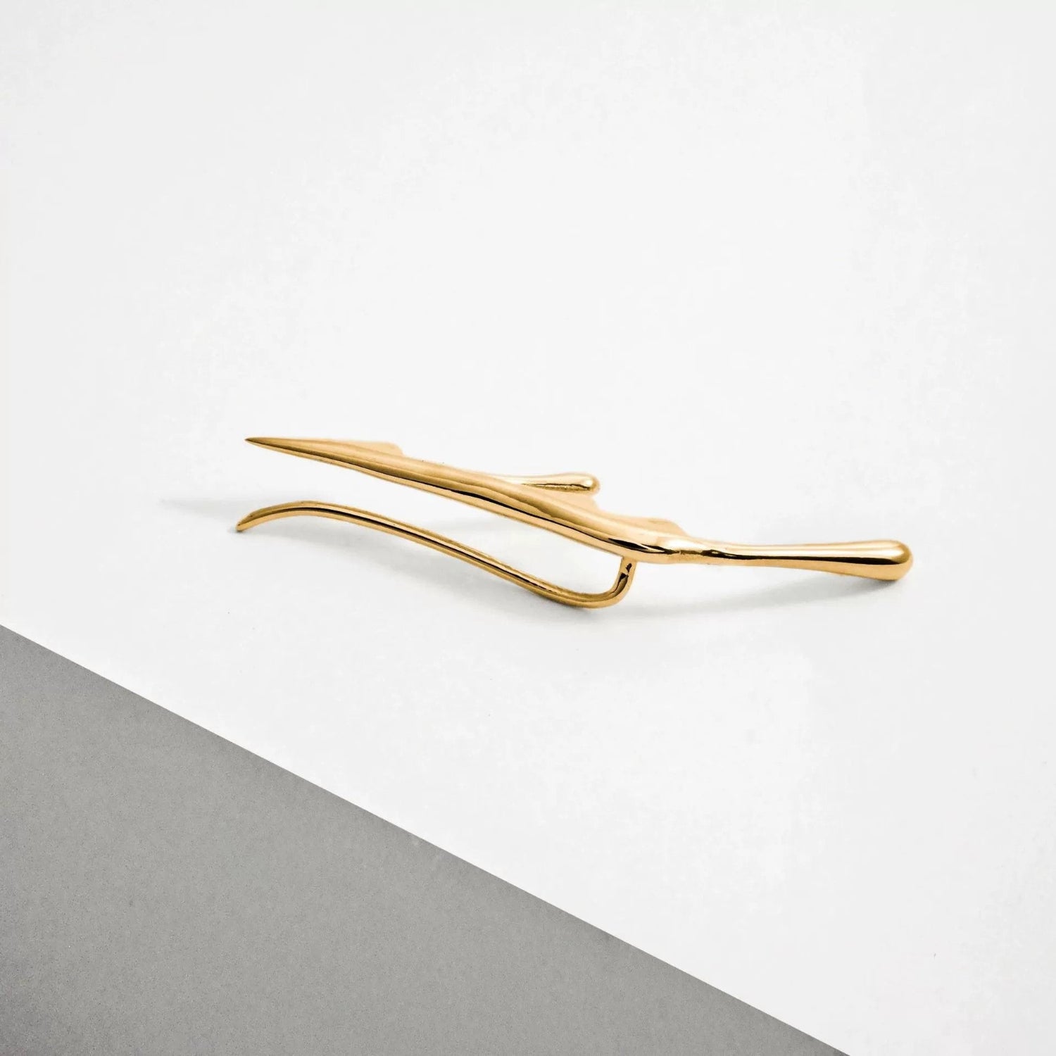 Just Lil Things Golden Fluid Abstract Earrings jlt13370