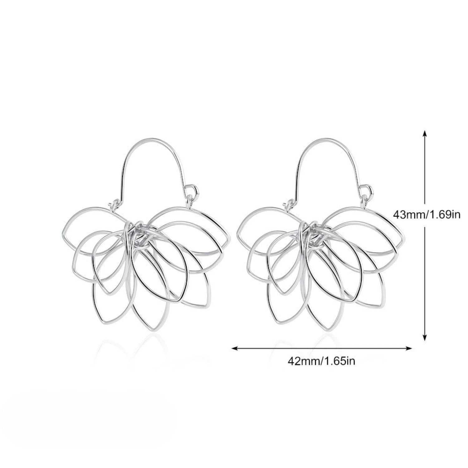 Just Lil Things Silver Petal Bloom Statement Earrings jlt13371