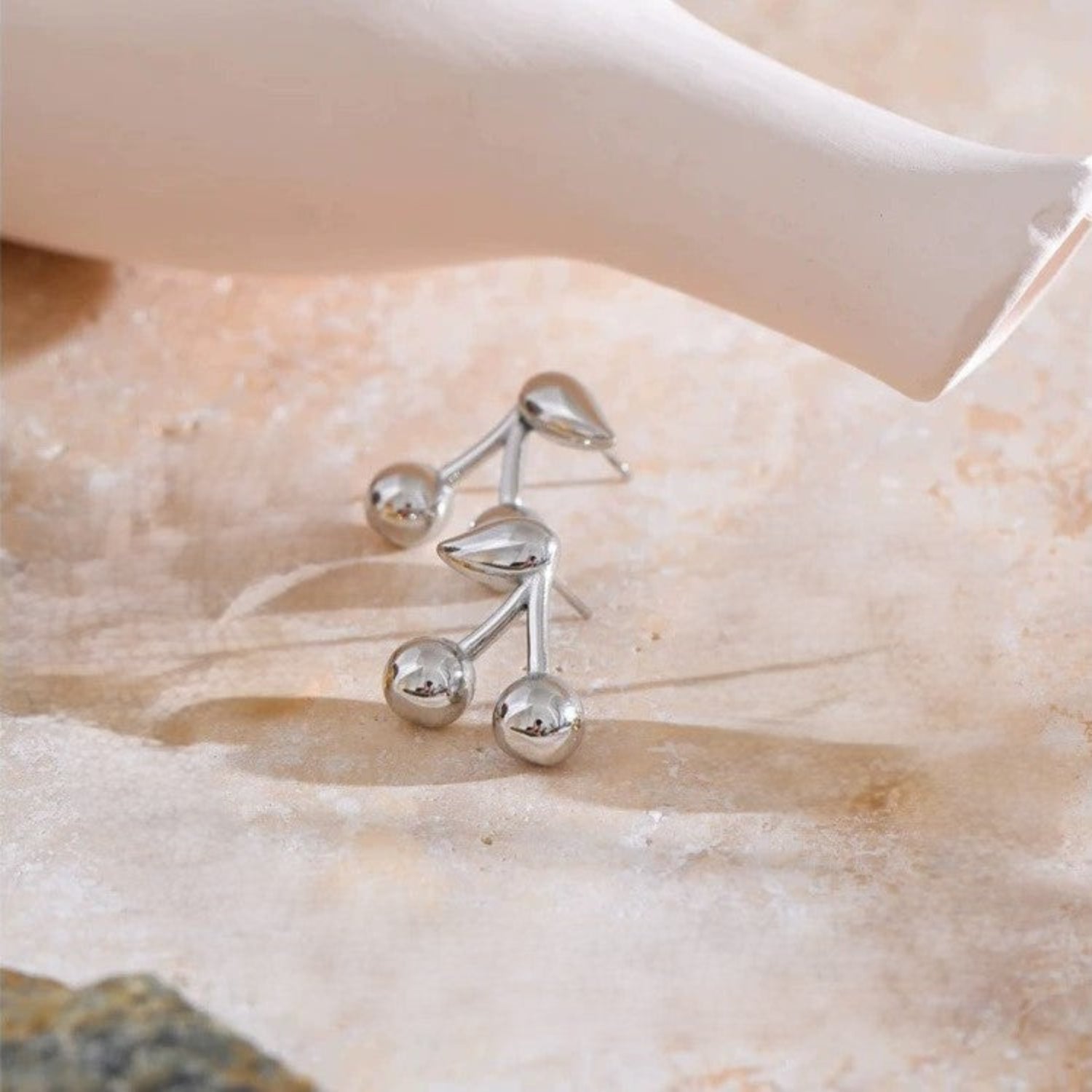 Just Lil Things Silver Cherry Drop Earrings jlt13372