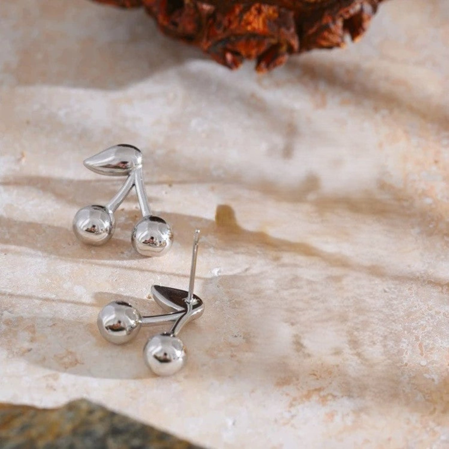 Just Lil Things Silver Cherry Drop Earrings jlt13372