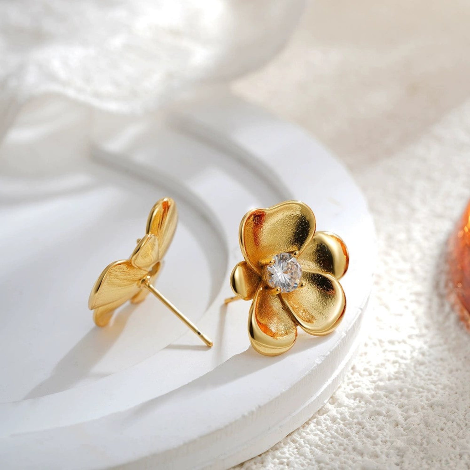 Just Lil Things Golden Bloom Crystal Studs jlt13395
