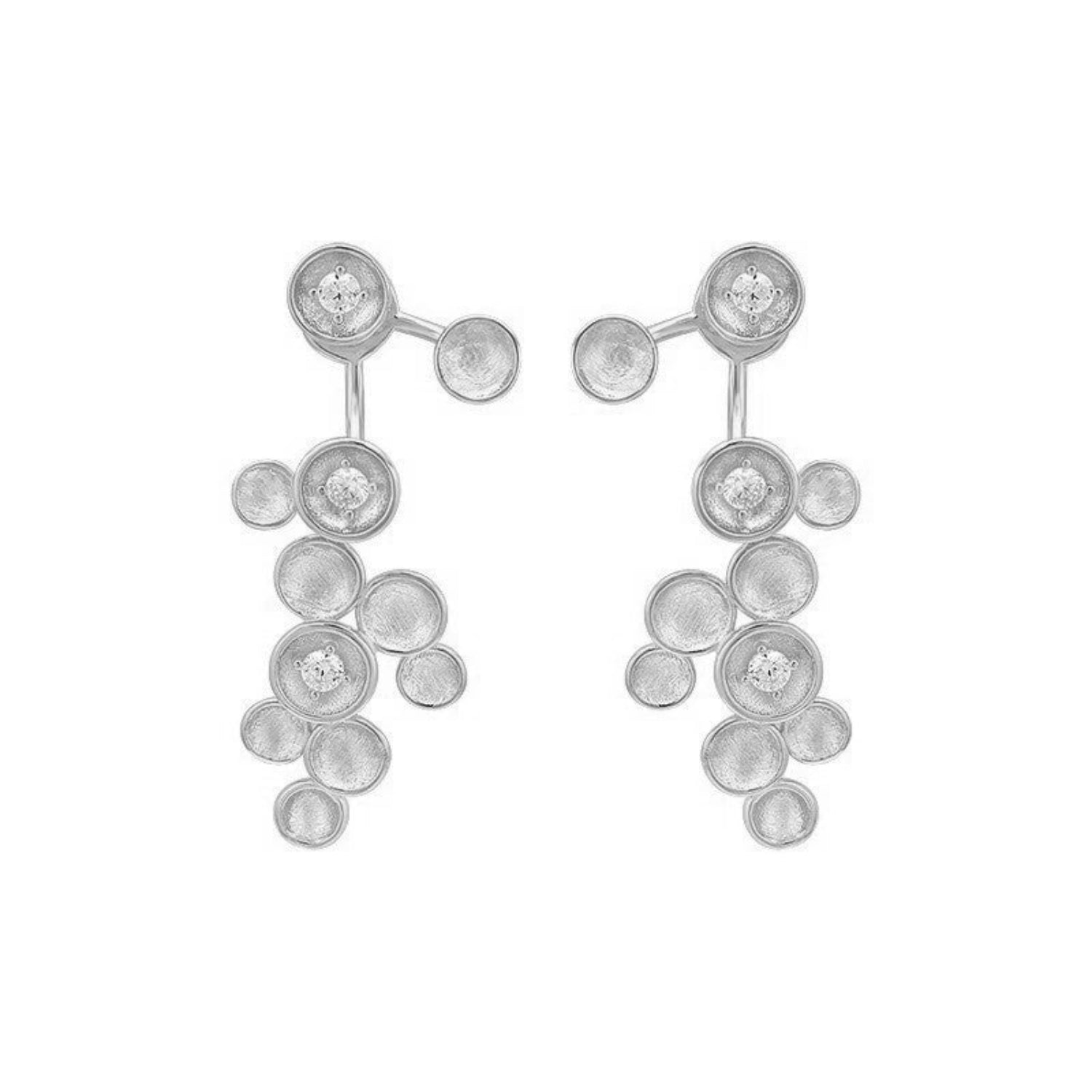 Just Lil Things Celestial Cluster Silver Drop Earrings jlt13402