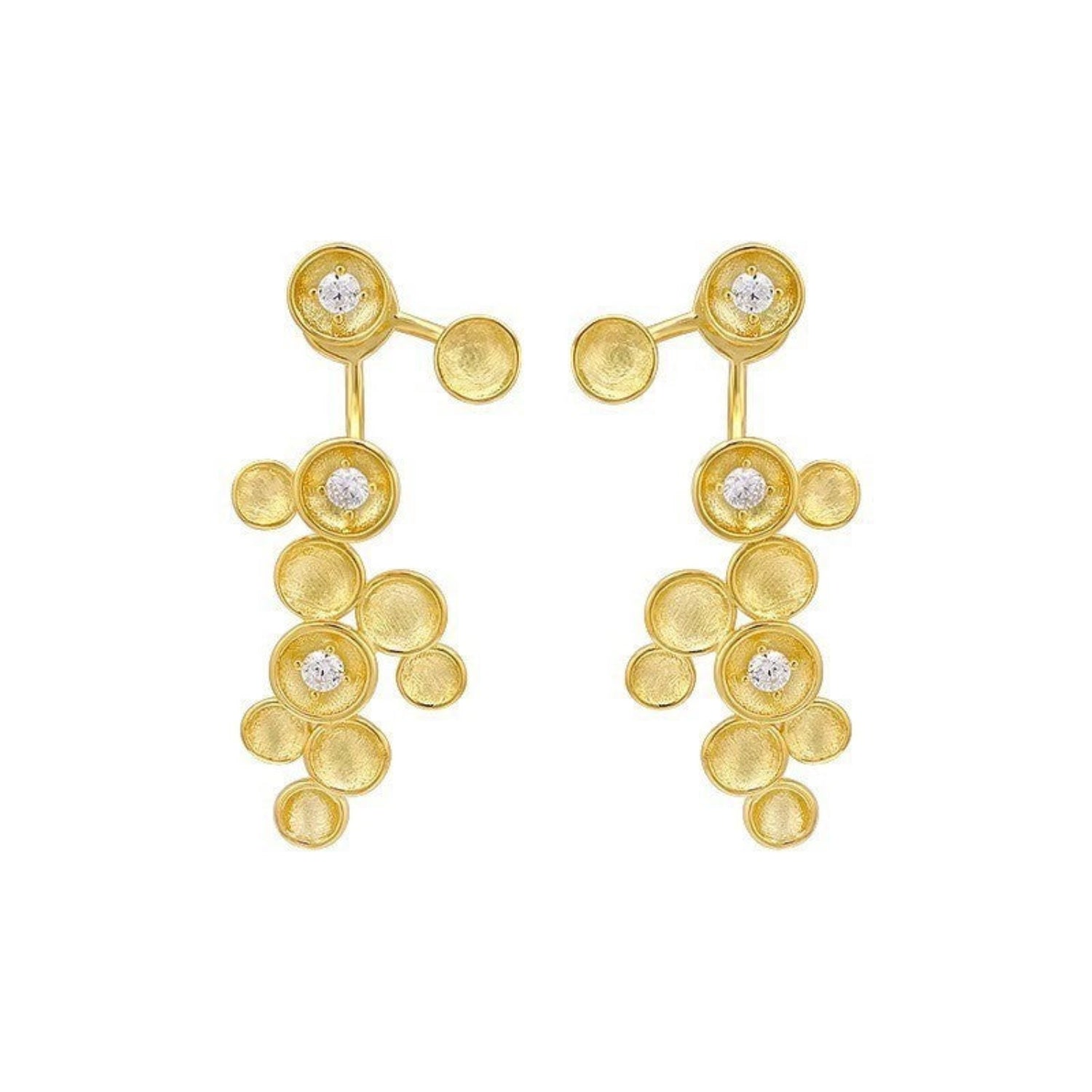 Just Lil Things Golden Galaxy Cluster Drop Earrings jlt13403