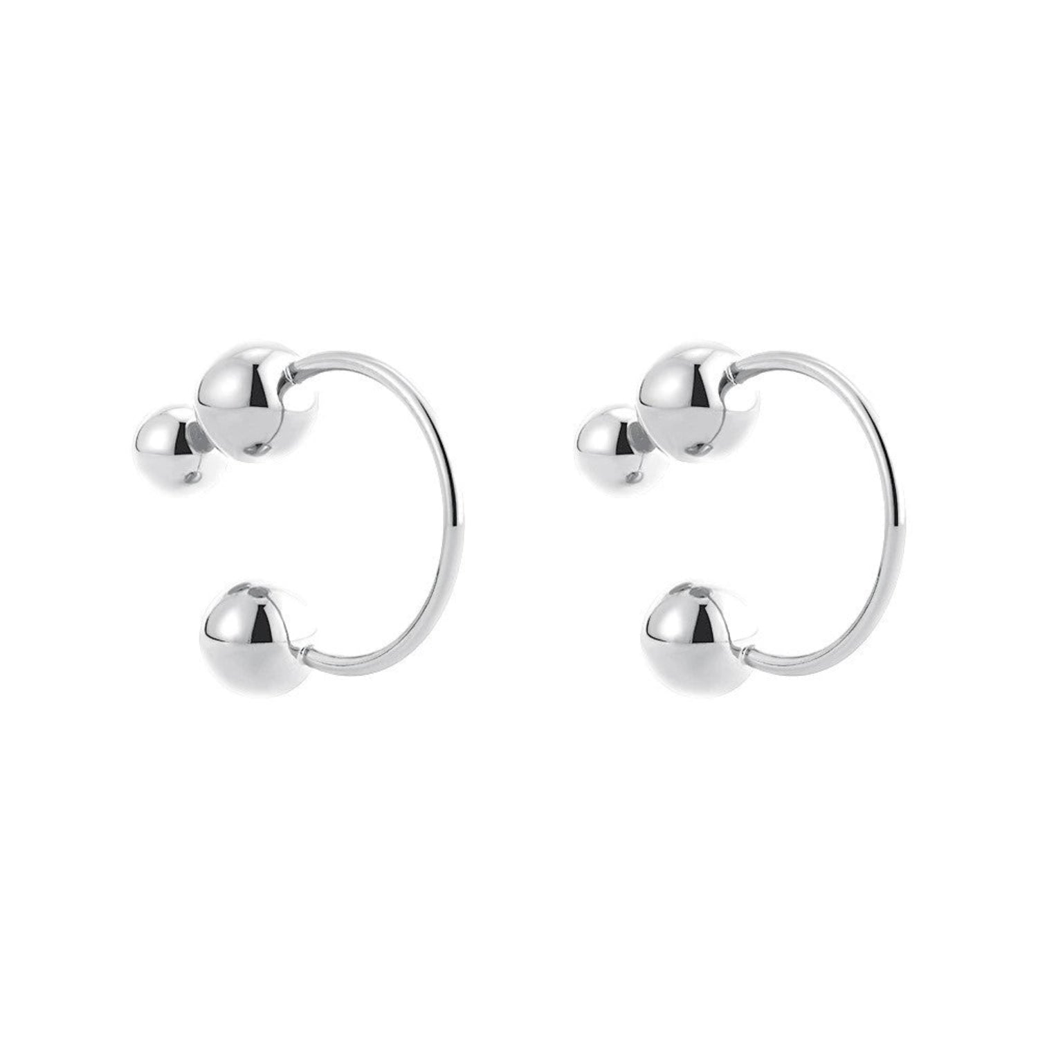 Just Lil Things Orbit Silver Open Hoop Earrings jlt13408