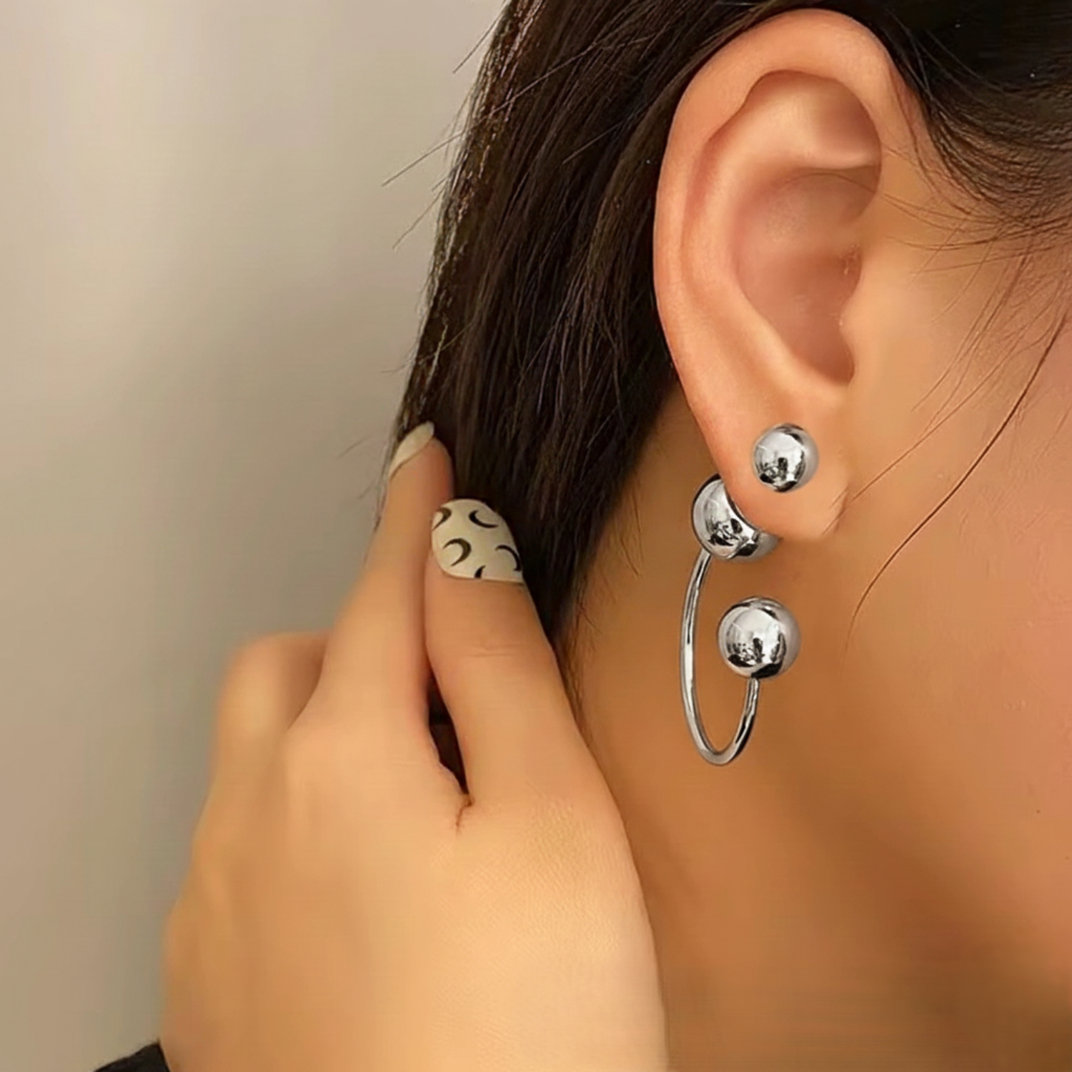 Just Lil Things Orbit Silver Open Hoop Earrings jlt13408