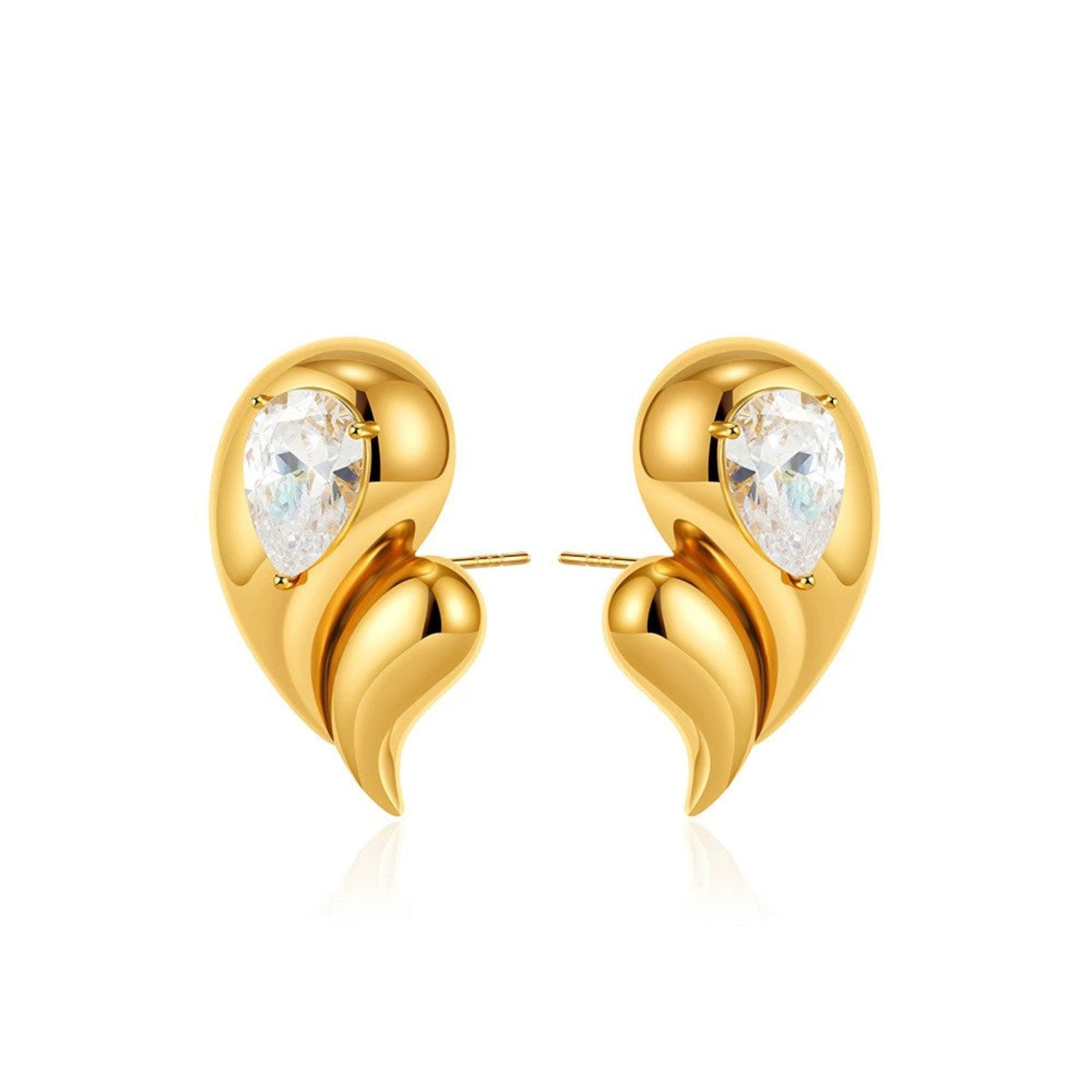 Just Lil Things Golden Flame Crystal Drop Earrings jlt13409