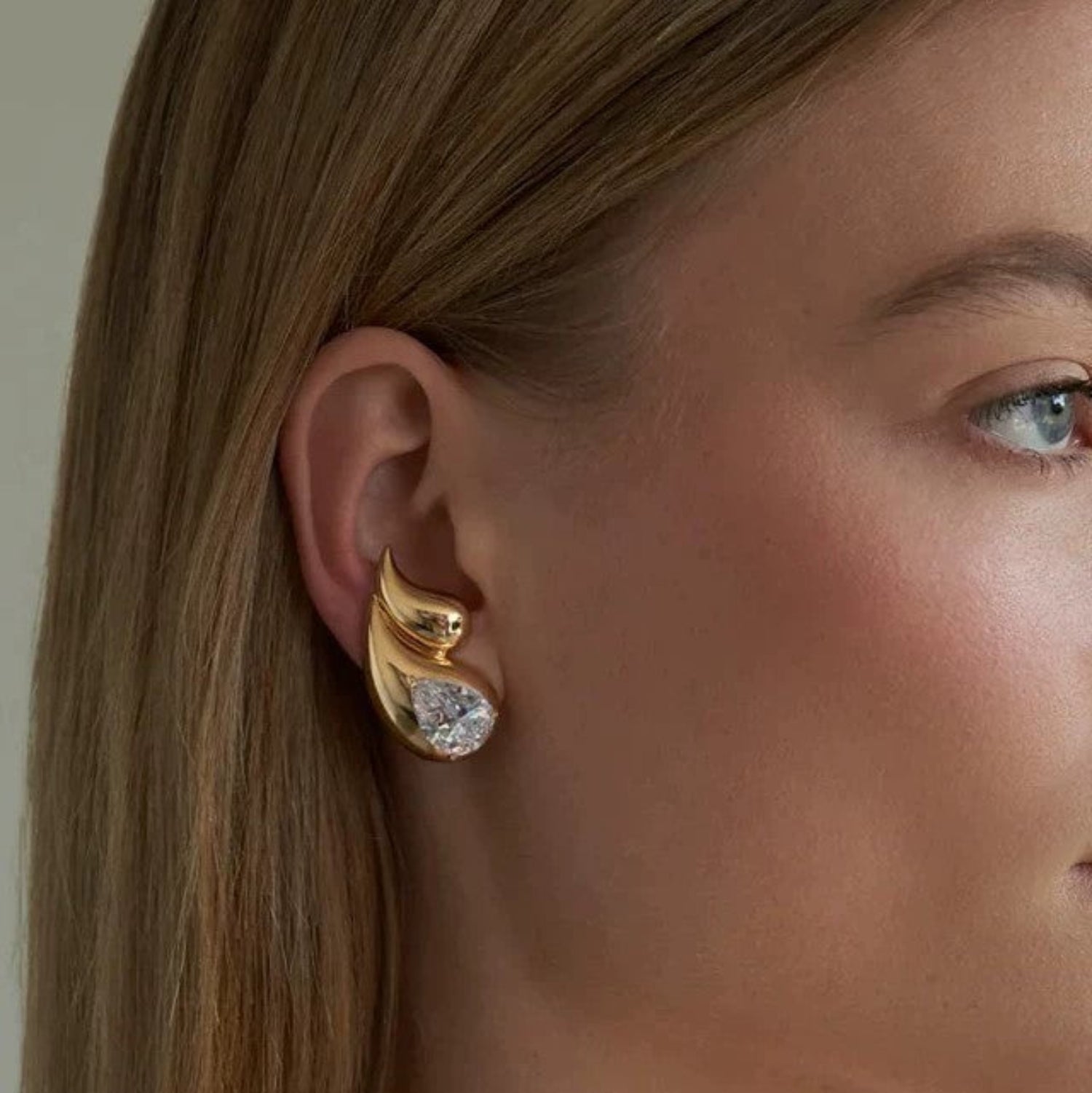 Just Lil Things Golden Flame Crystal Drop Earrings jlt13409