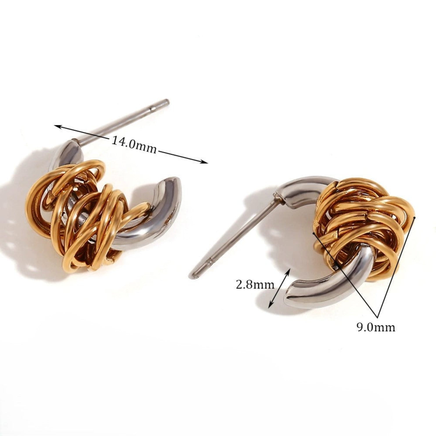 Twisted Knot DualTone Stud Earrings JLT13412