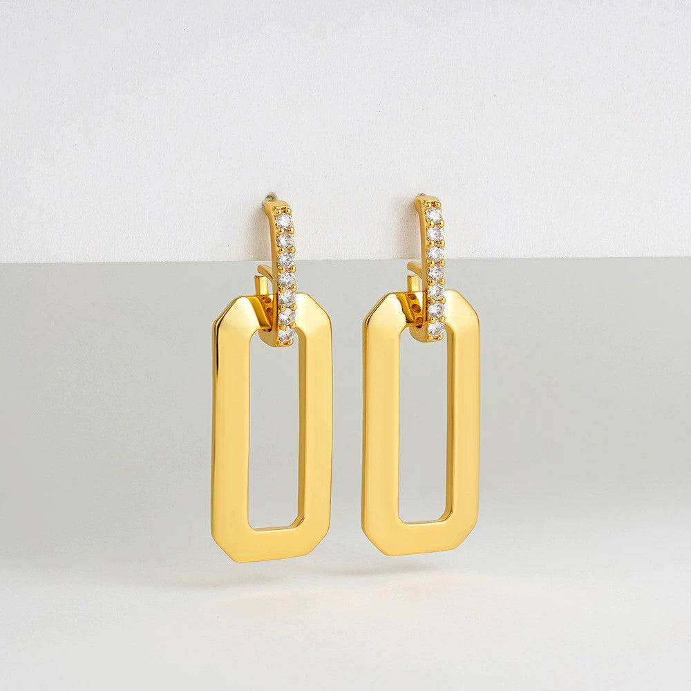 Just Lil Things Golden Luxe Geometric Drop Earrings jlt13421