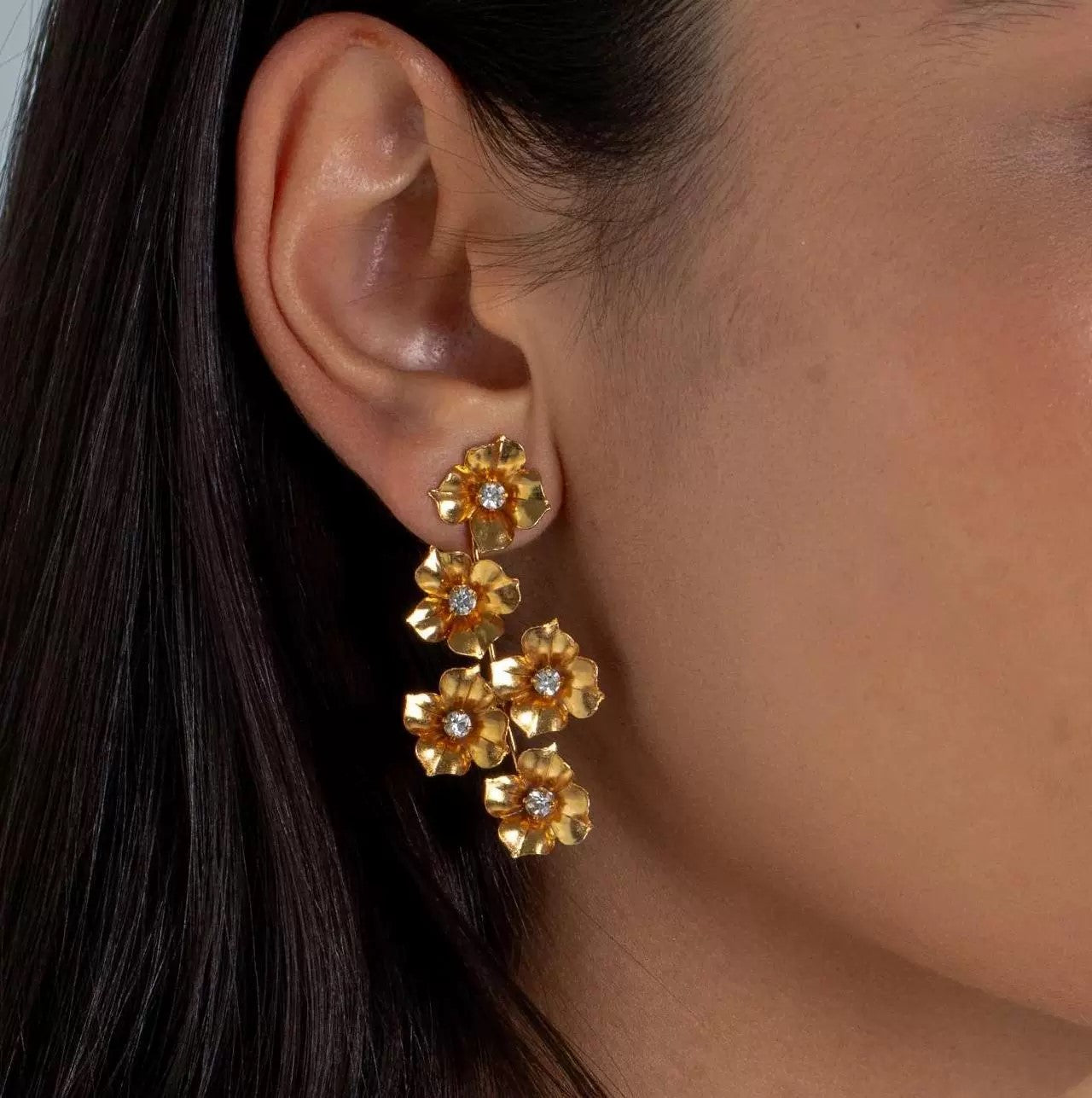 Just Lil Things Golden Bloom Cascade Earrings jlt13423