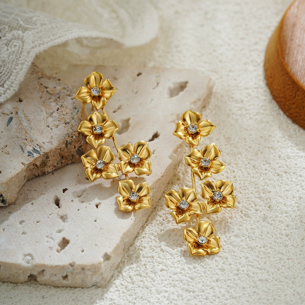 Just Lil Things Golden Bloom Cascade Earrings jlt13423