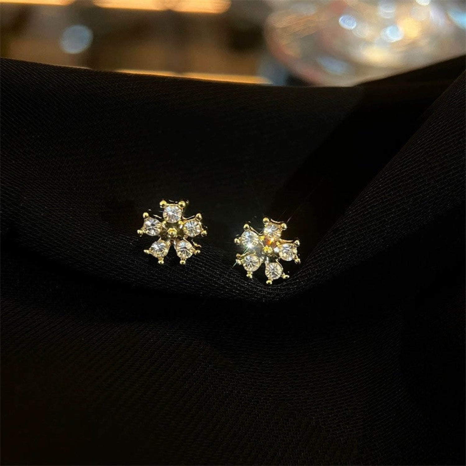 Just Lil Things Sparkling Floral Crystal Stud Earrings jlt13433