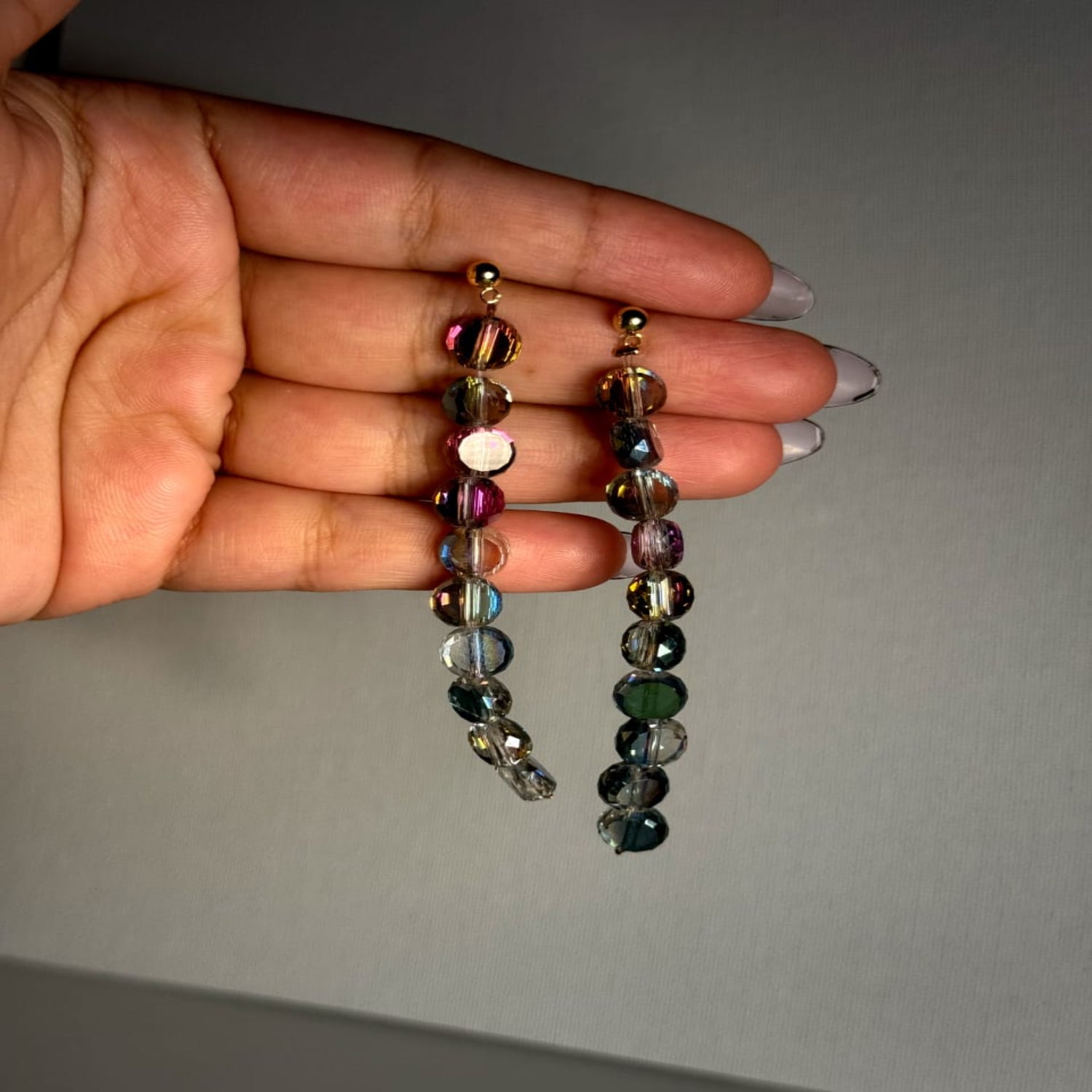 Just Lil Things Iridescent Gradient Bead Drop Earrings jlt13439