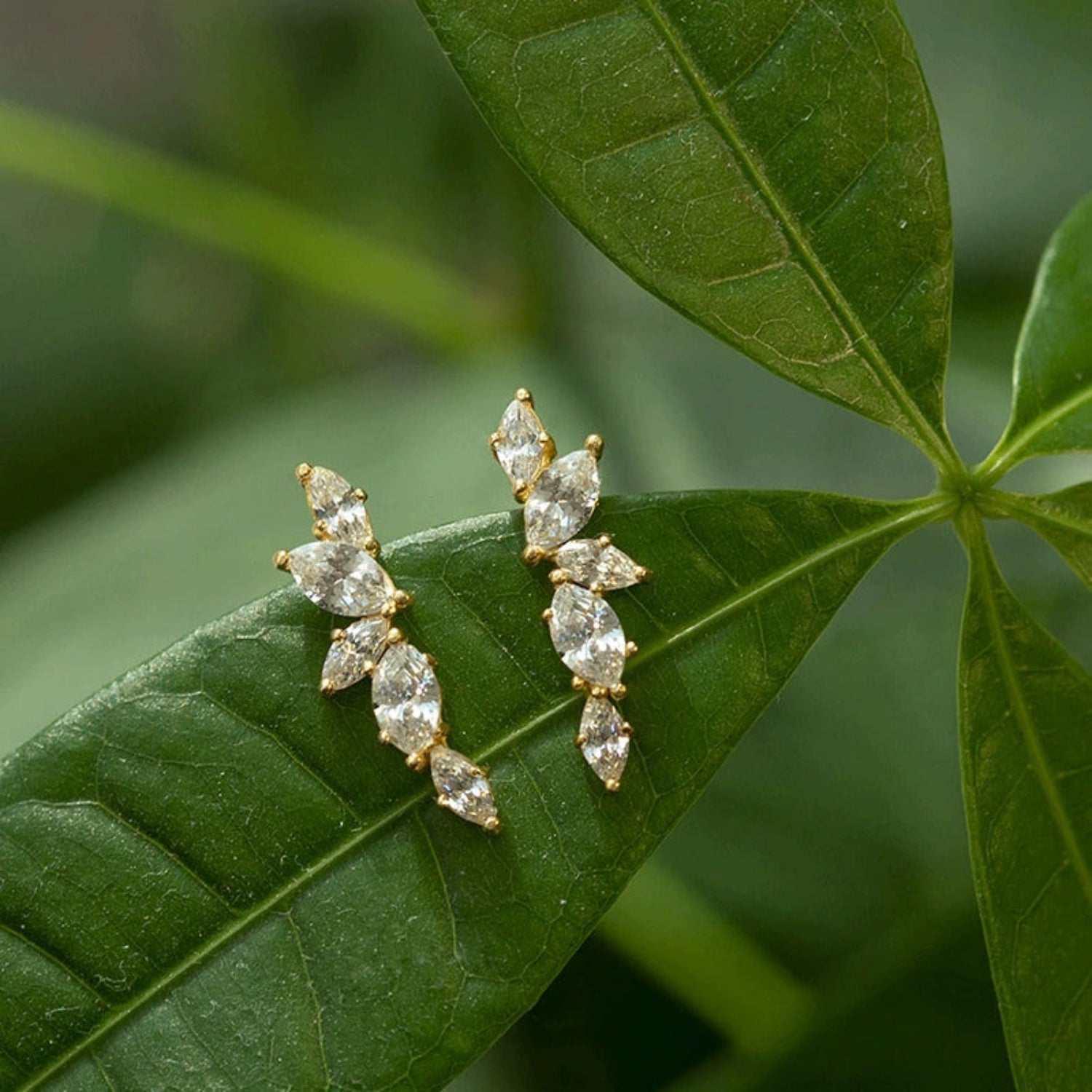 Crystal Leaf Earrings jlt13445