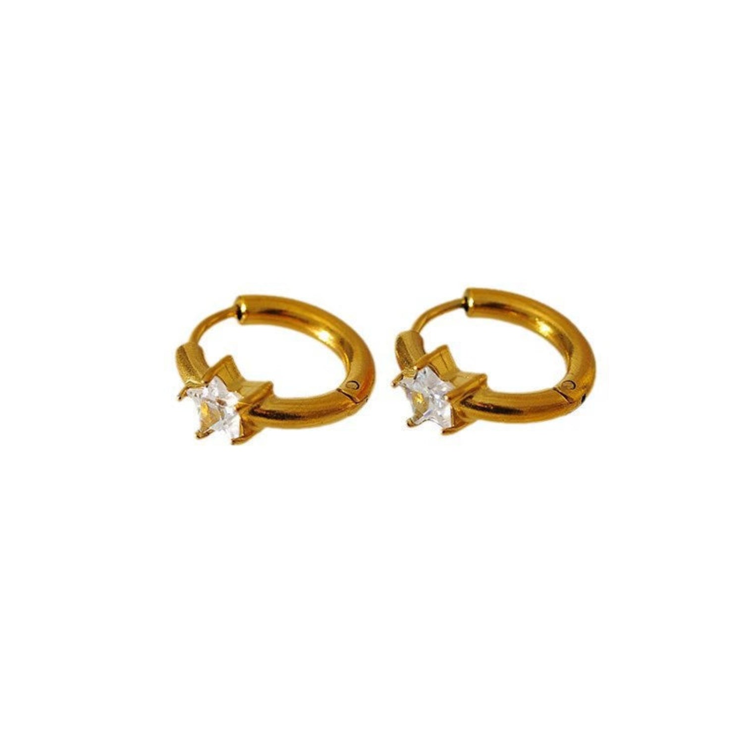 White Star Hoop Earrings jlt13453