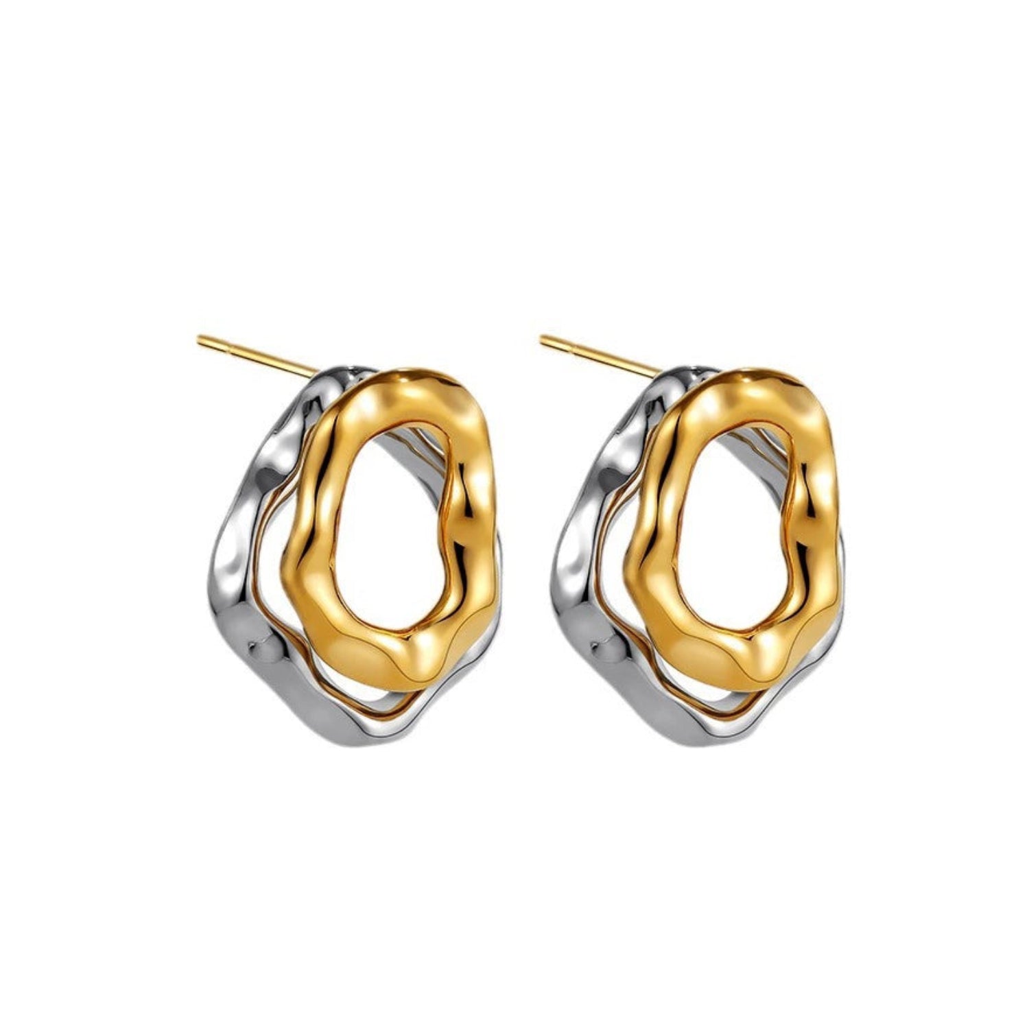 Double Color Wholes Stud Earrings jlt13483